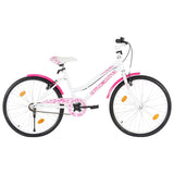 Vidaxl Children's bike 24 inch pink and white