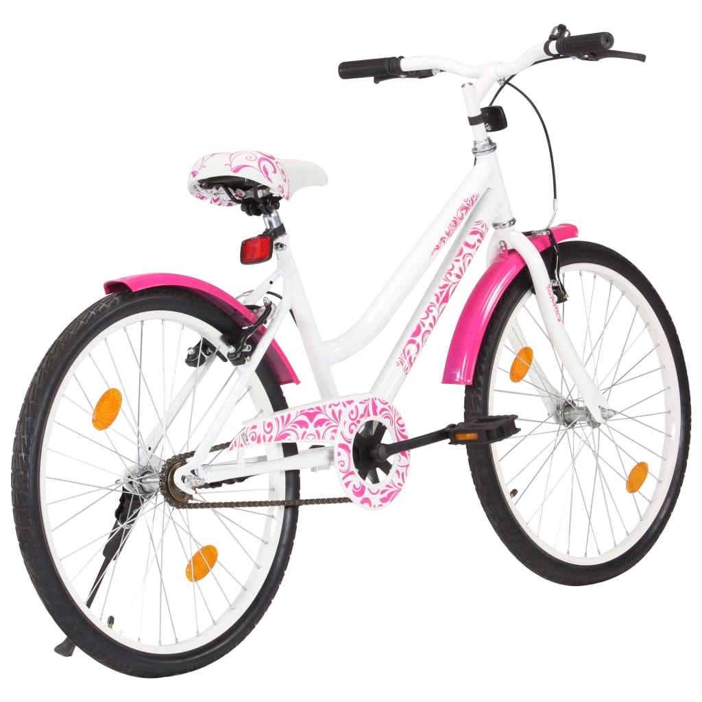 Vidaxl Kinderrad 24 Zoll rosa und weiß