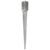 Vidaxl gemahlene Stifte 2 PCs 7x7x75 cm verzinkter Stahl Silber gefärbt
