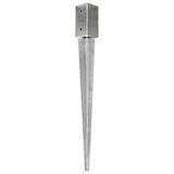 Vidaxl ground pins 2 pcs 7x7x75 cm galvanized steel silver colored