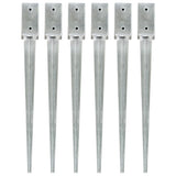 Vidaxl ground pins 6 pcs 7x7x75 cm galvanized steel silver colored