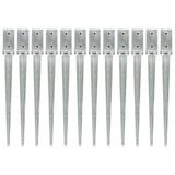 Vidaxl ground pins 12 st 7x7x75 cm galvanized steel silver colored