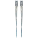 Vidaxl ground pins 2 pcs 7x7x90 cm galvanized steel silver colored