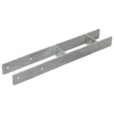 Vidaxl grondankers 2 st 9x6x60 cm gegalvaniseerd staal zilverkleurig