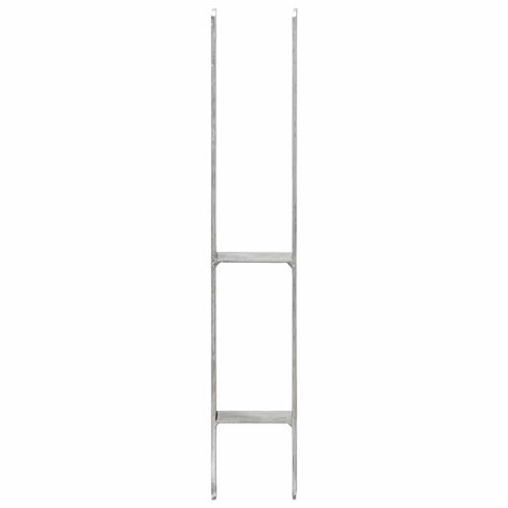 Vidaxl grondankers 2 st 9x6x60 cm gegalvaniseerd staal zilverkleurig