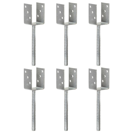 Vidaxl gemahlene Anker 6 PCs 7x6x30 cm verzinkter Stahl Silberfarben