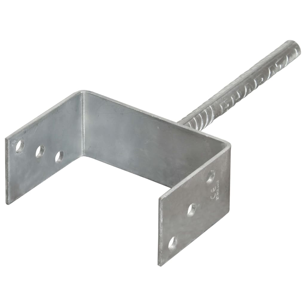 Vidaxl Ground anchors 6 st 14x6x30 cm Galvanized steel silver colored