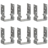 Vidaxl Ground Anchors 6 pcs 10x6x15 cm galvaniseret stål sølvfarvet