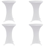 VIDAXL Standtischabdeckung 4 ST Stretch Ø80 cm Weiß