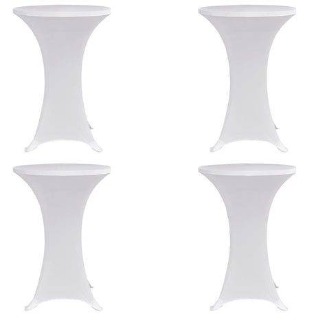VIDAXL Standtischabdeckung 4 ST Stretch Ø80 cm Weiß