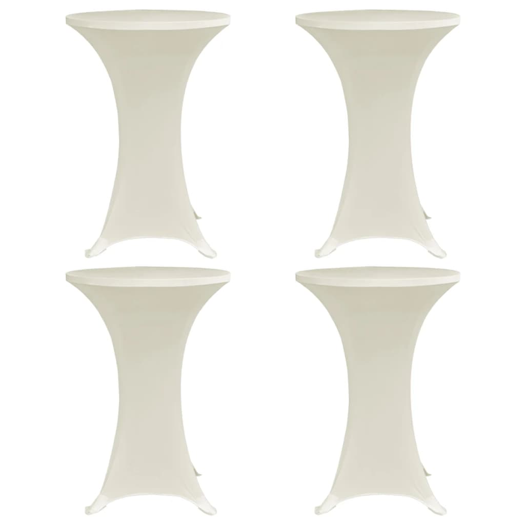 VidaXL Stehtischhusse 4 Stk. Stretch Ø70 cm Creme