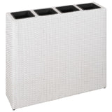 Vidaxl Planning Box Uppvuxen med 4 krukor 2 St Poly Rattan White