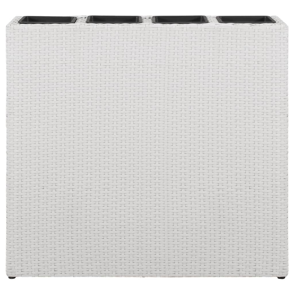 Scatola di pianificazione Vidaxl sollevata con 4 pentole 2 St Poly Rattan Bianco