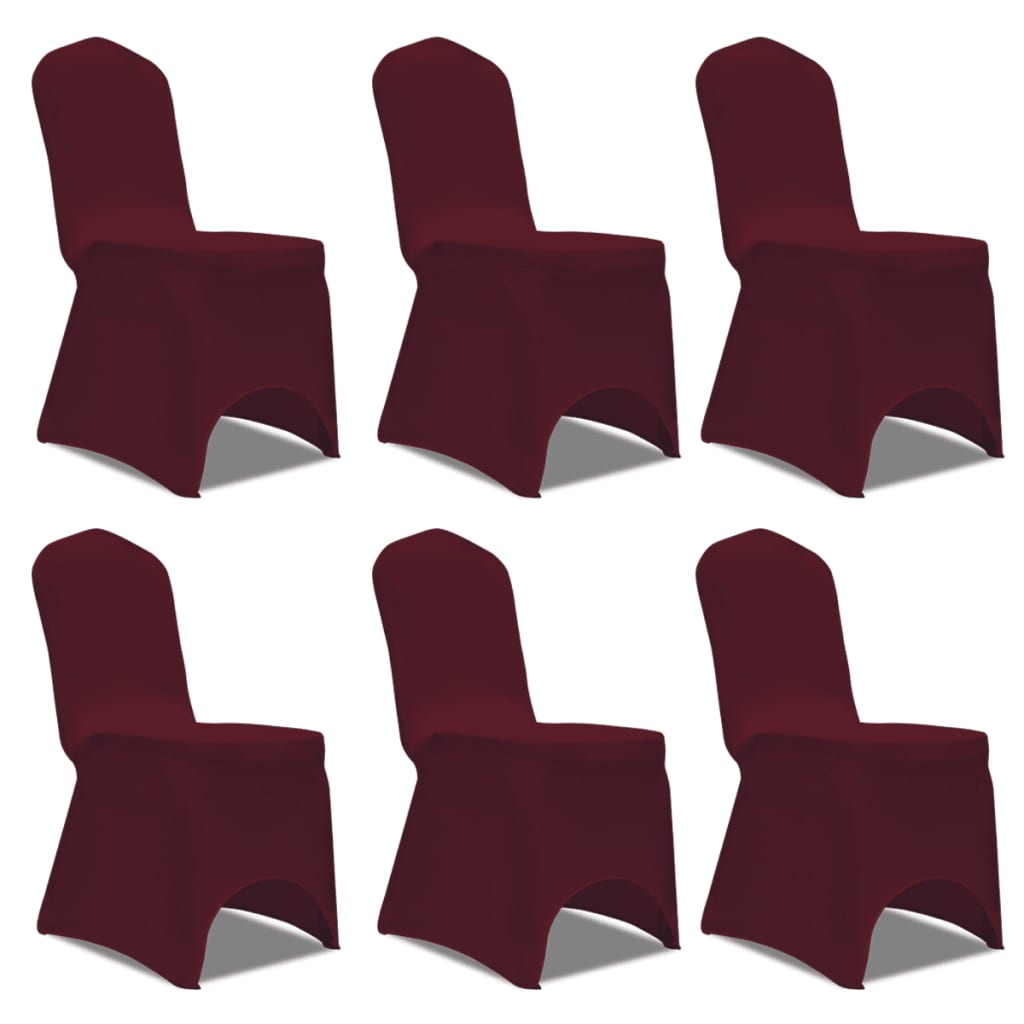 Cubiertas de asiento de Vidaxl estirado 12 st borgoña rojo