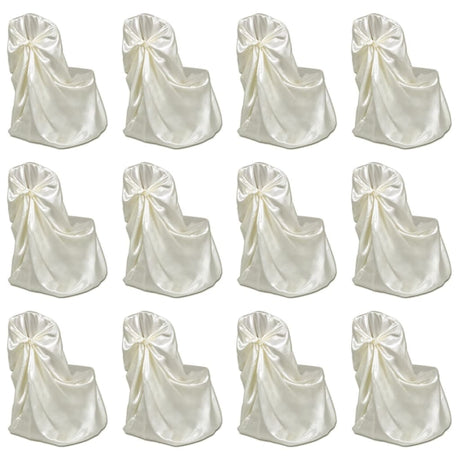 VidaXL Stuhlhusse für Hochzeit, 12 Stück, Creme
