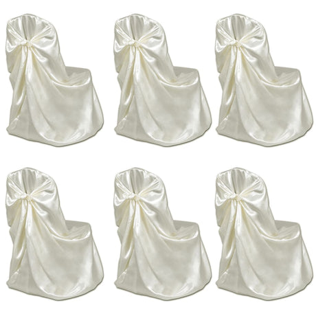 VidaXL Stuhlhusse für Hochzeit, 12 Stück, Creme