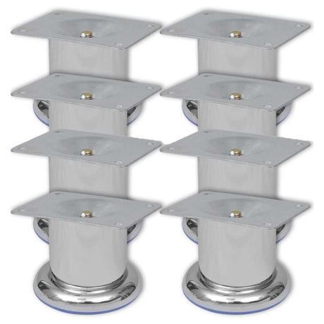 Vidaxl bankpoten rond 8 st 60 mm chroomkleurig