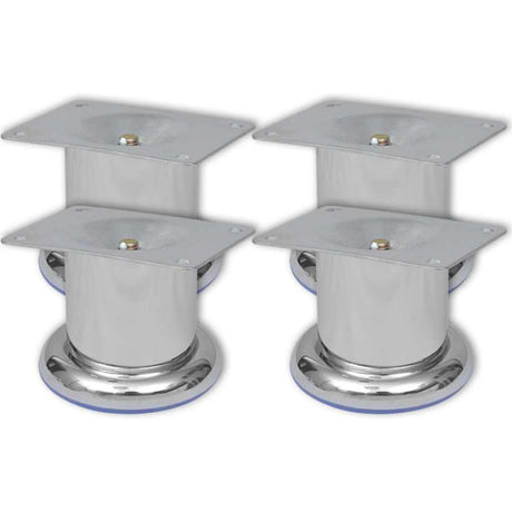 Vidaxl bankpoten rond 8 st 60 mm chroomkleurig