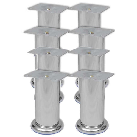 Vidaxl bankpoten rond 8 st 120 mm chroomkleurig
