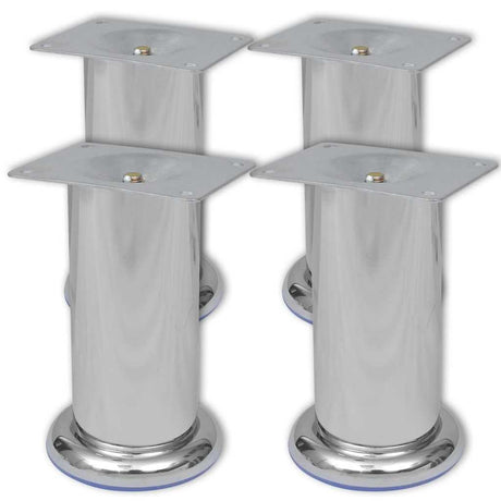 Vidaxl bankpoten rond 8 st 120 mm chroomkleurig