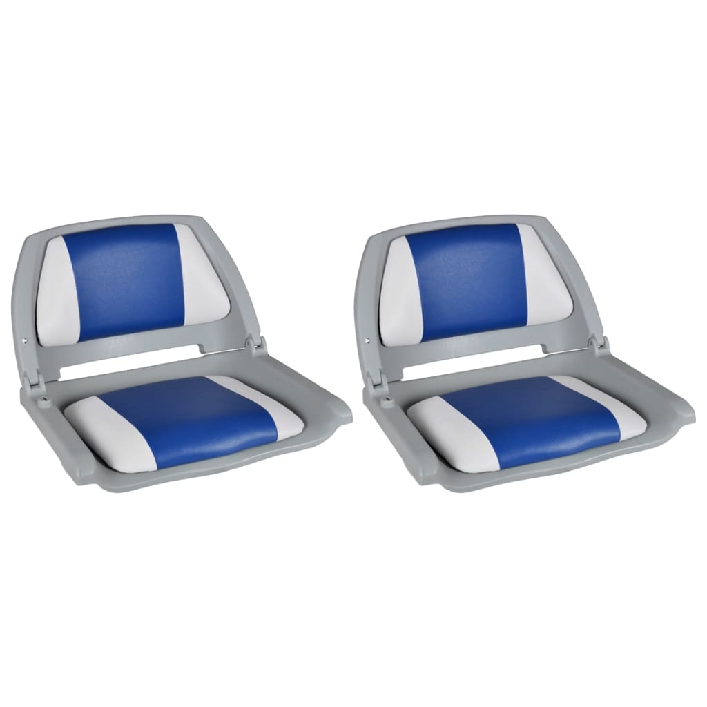 Vidaxl Boat Chairs 2 PCS Folding Backrest 41x51x48 cm modrá bílá