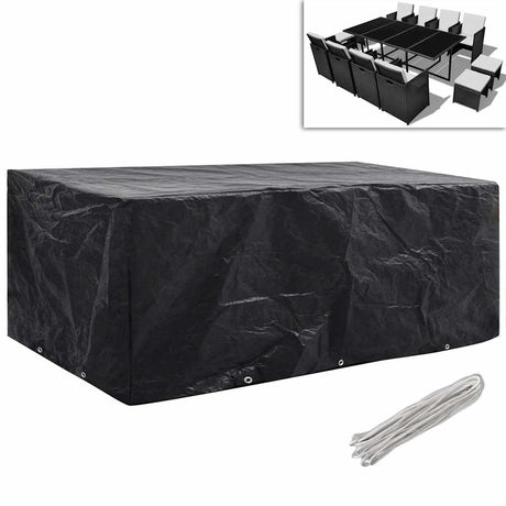 Vidaxl tuinmeubelhoezen poly rattan 2 st 8-persoons 229x113 cm