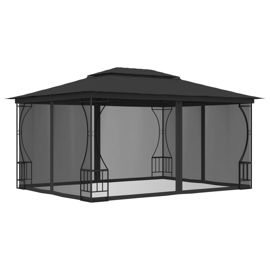 Vidaxl Arbor med garn 300x400x265 cm Anthracite -farget