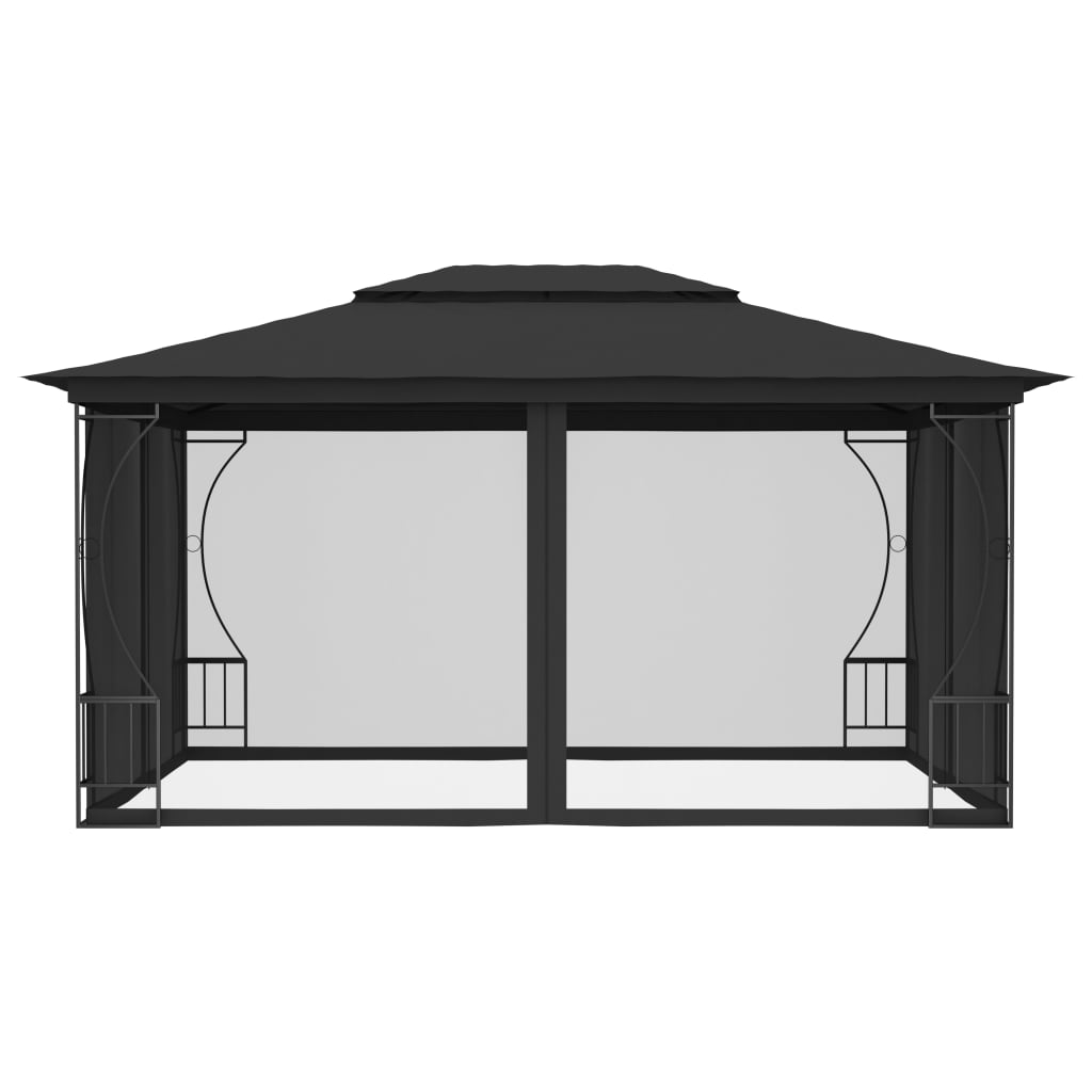 Vidaxl Arbor med nät 300x400x265 cm Anthracite -färgad