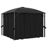 Vidaxl Arbor med gardiner 300x300x265 cm anthracit