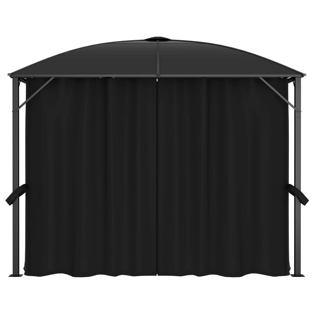 Vidaxl Arbor med gardiner 300x300x265 cm anthracit