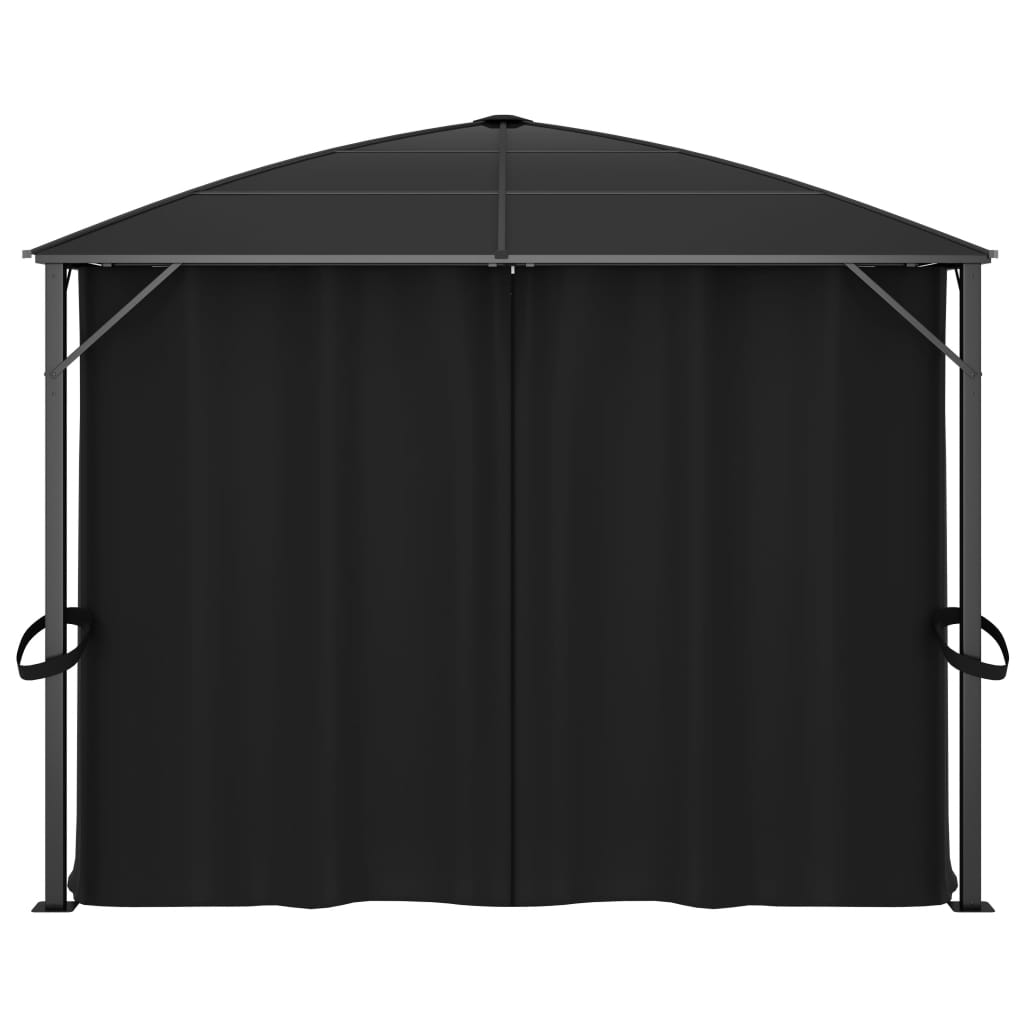 Vidaxl Arbor avec rideaux 400x300x265 cm anthracite