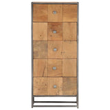 Vidaxl ladekast 45x30x100 cm massief gerecycled hout