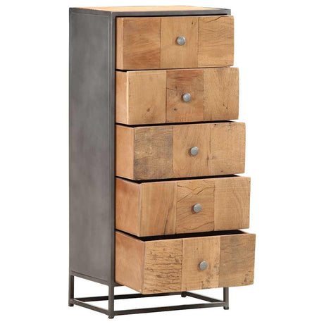 Vidaxl ladekast 45x30x100 cm massief gerecycled hout
