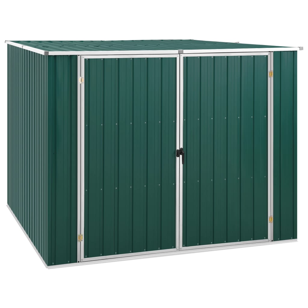 Vidaxl Garden Shed 195x198x159 cm de acero galvanizado verde