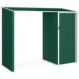 Vidaxl Brennholzschuppen 245x98x159 cm verzinktes Stahlgrün