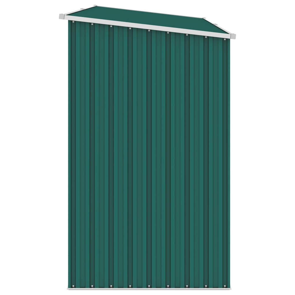 Vidaxl Firewood Shed 245x98x159 cm de acero galvanizado verde