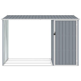 Bidaxl WAWOOD SHED 245x98x159 cm Galvanized Steel Grey