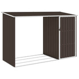 Vidaxl firewood shed 245x98x159 cm galvanized steel brown