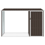 Vidaxl firewood shed 245x98x159 cm galvanized steel brown