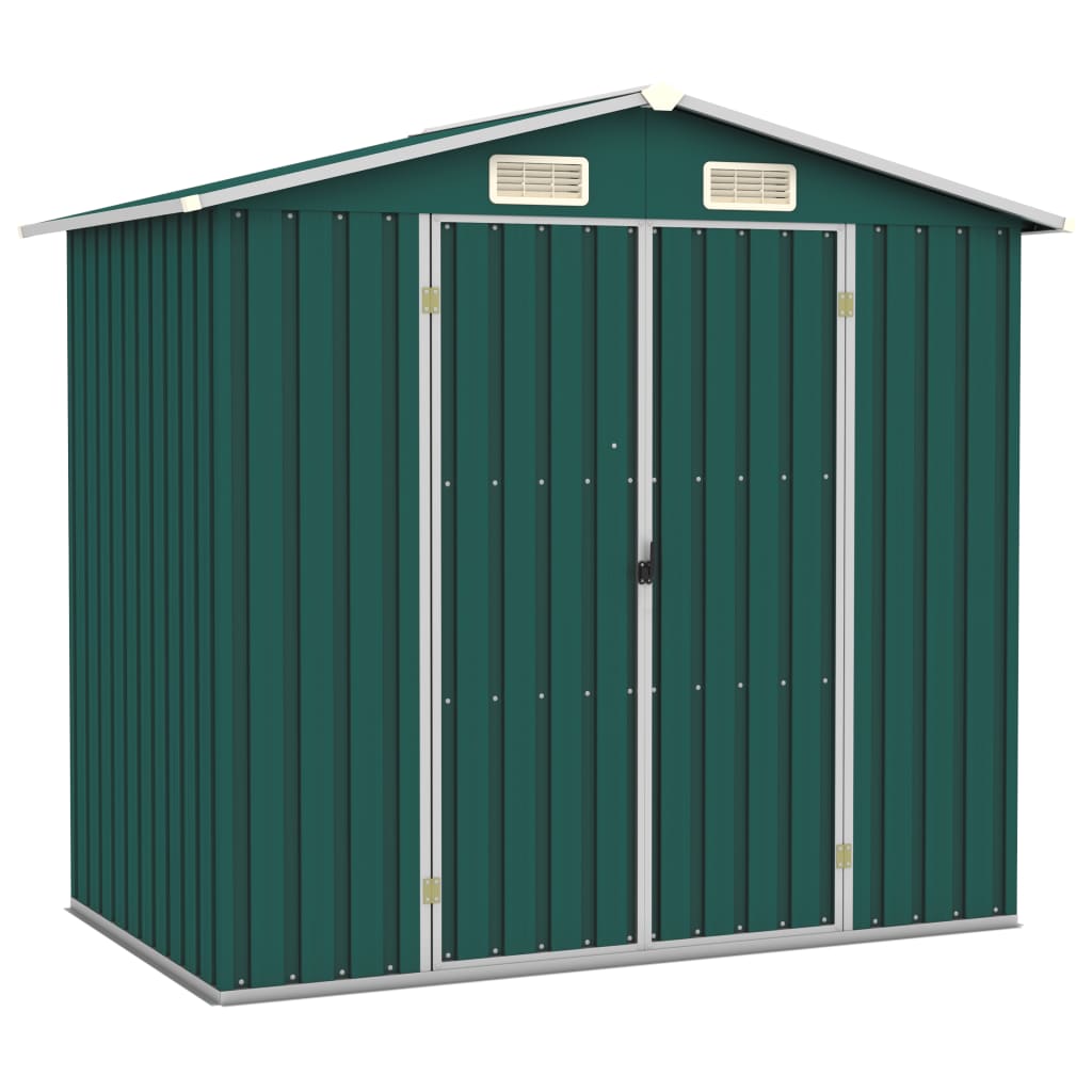 Vidaxl Garden Shed 205x129x183 cm galvanizovaná ocelová zelená