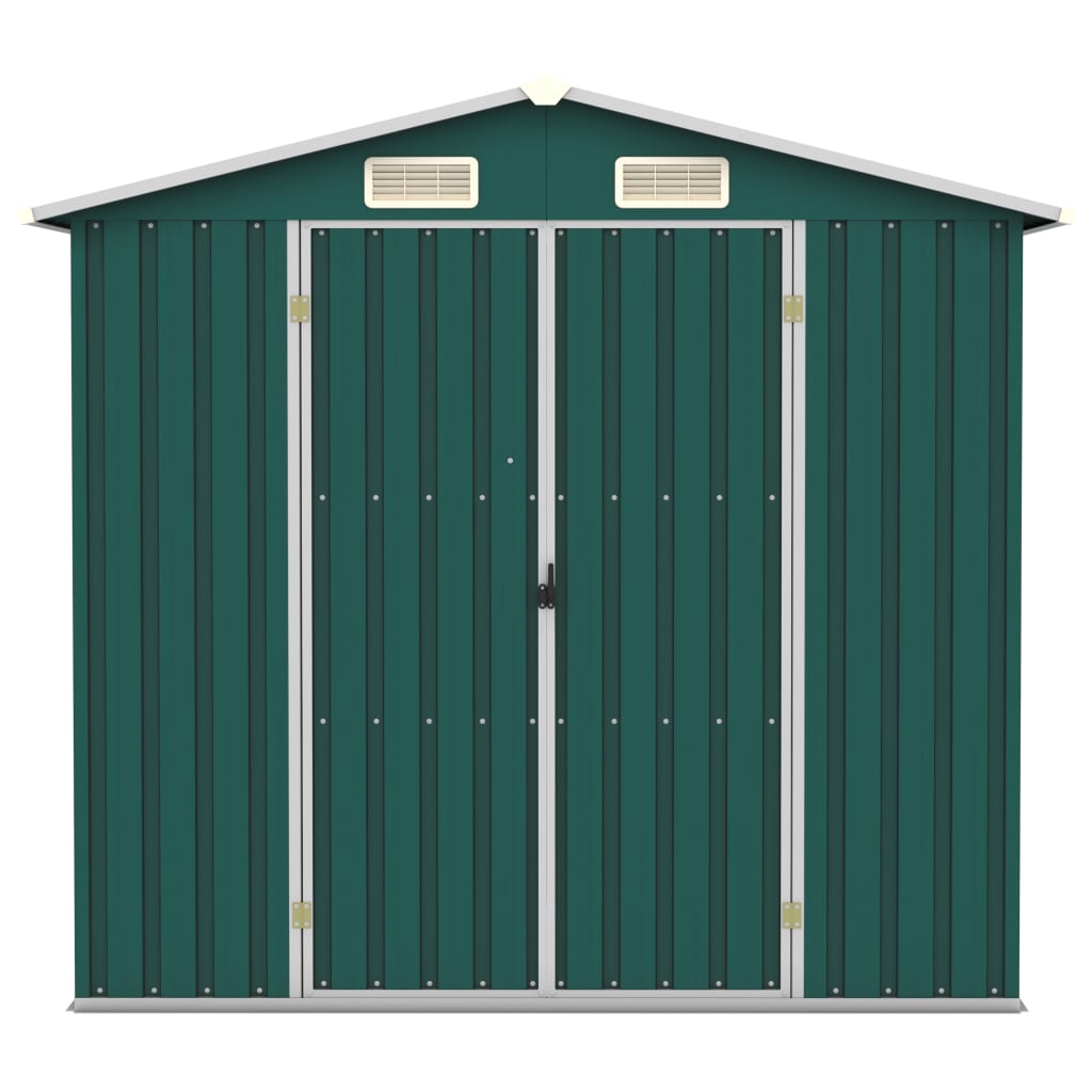 Vidaxl Garden Shed 205x129x183 cm pocinkano jekleno zeleno