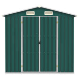 Vidaxl Garden shed 205x129x183 cm Galvanized steel green