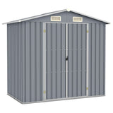 Vidaxl Garden Shed 205x129x183 cm galvanizovaná ocel šedá