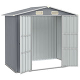 Vidaxl Garden Shed 205x129x183 cm verzinkter Stahl grau