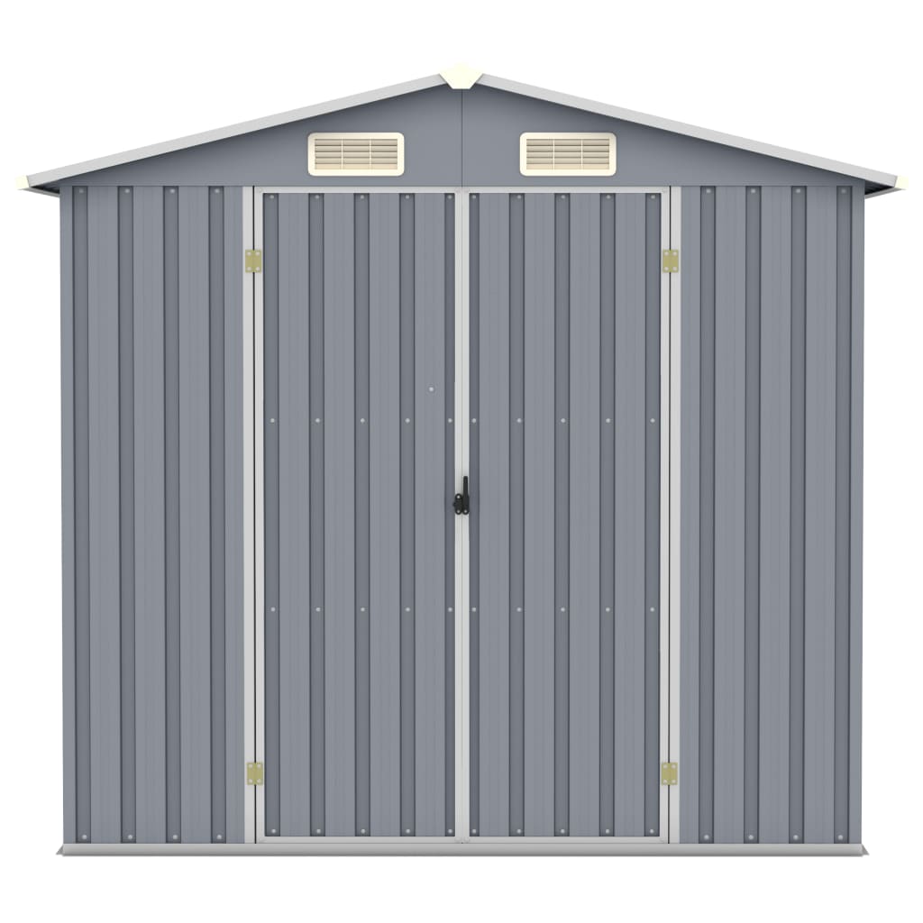 Vidaxl Garden Shed 205x129x183 cm pocinkano jekleno sivo