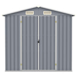 Vidaxl Garden Shed 205x129x183 cm galvanisert stålgrå