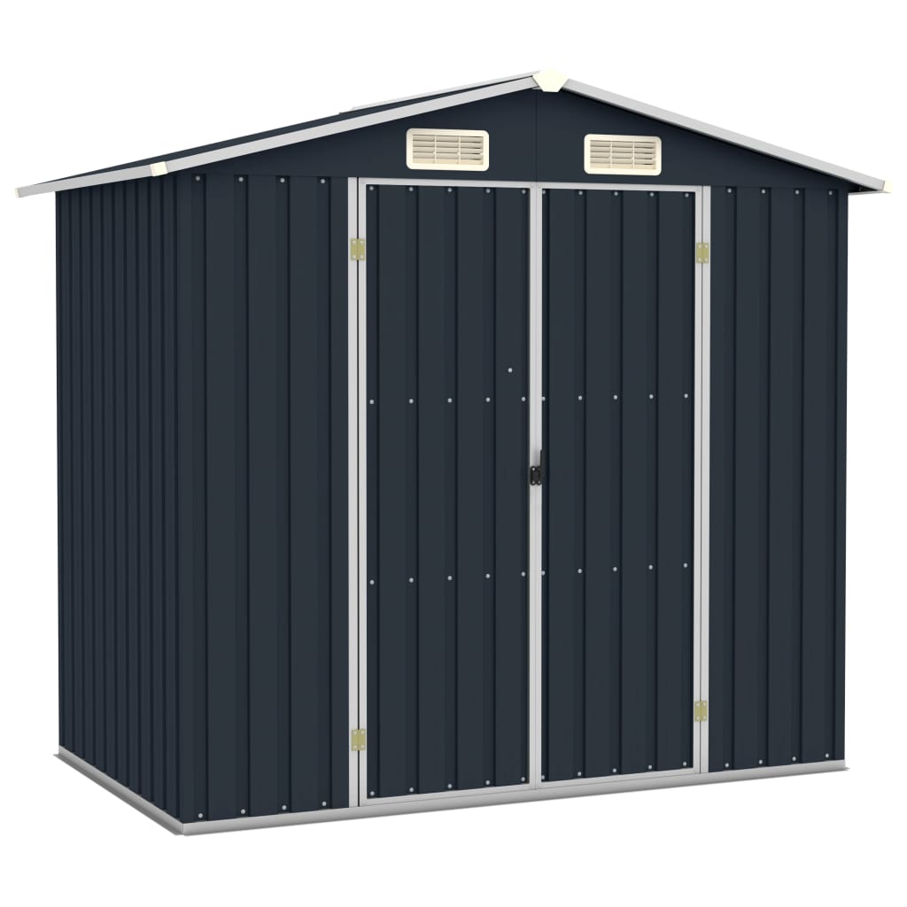 Vidaxl Garden Shed 205x129x183 cm pocinkani jekleni antracit