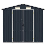 Vidaxl Garden Shed 205x129x183 cm pocinkani jekleni antracit