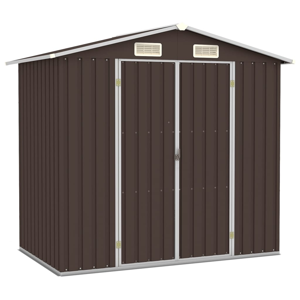 Vidaxl Garden Shed 205x129x183 cm galvaniseret stålbrun