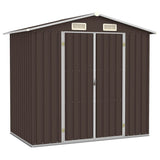 Vidaxl Garden Shed 205x129 x 183 cm verzinkter Stahlbraun